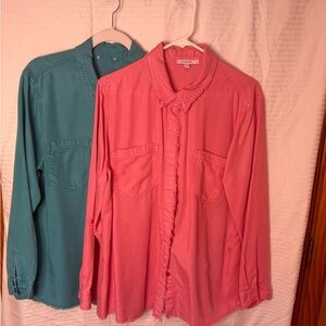 Chico's Pink Button-Up Shirt SIZE 3 PERFECT CONDITION.